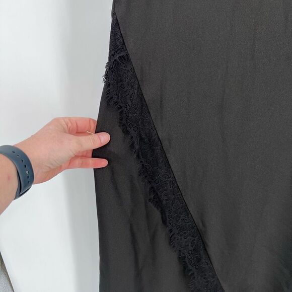 NWT DKNY Mixed-Media Midi Dress medium Lace Colorblock black white party - Picture 7 of 16